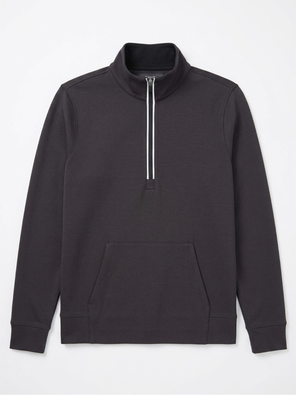 Belyn Key Men’s Half-Zip Pullover Sweater in Charcoal with White Zip